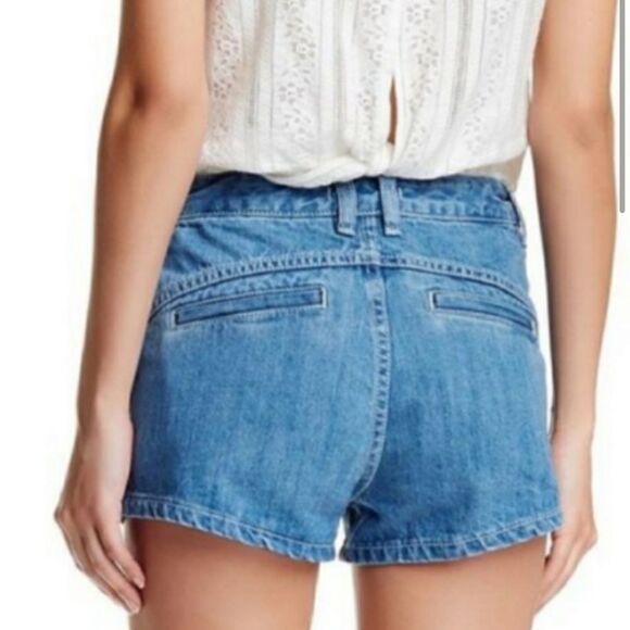 Free People Sweet Surrender High Rise Lace Pocket Denim Shorts - Picture 7 of 7
